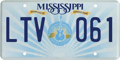MS license plate LTV061