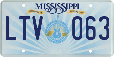 MS license plate LTV063
