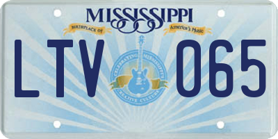 MS license plate LTV065