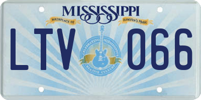 MS license plate LTV066