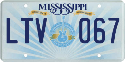 MS license plate LTV067