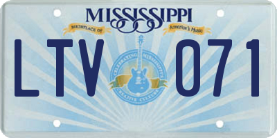 MS license plate LTV071