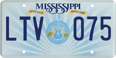 MS license plate LTV075