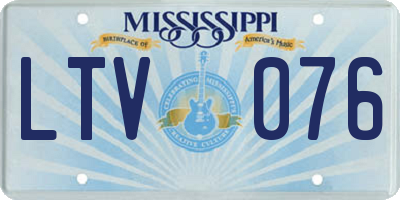 MS license plate LTV076