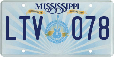 MS license plate LTV078