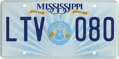 MS license plate LTV080