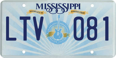 MS license plate LTV081