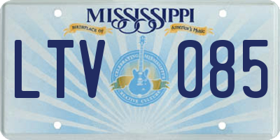 MS license plate LTV085