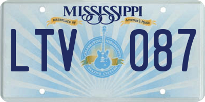 MS license plate LTV087