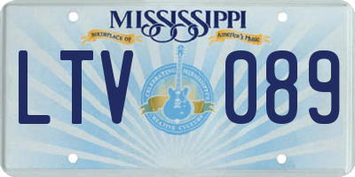 MS license plate LTV089