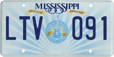 MS license plate LTV091