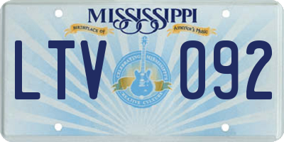 MS license plate LTV092