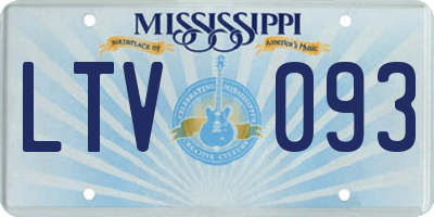 MS license plate LTV093