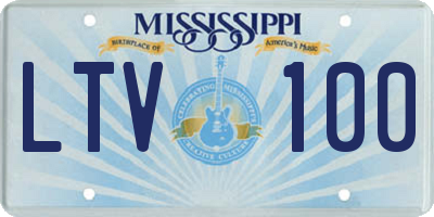 MS license plate LTV100