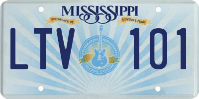MS license plate LTV101