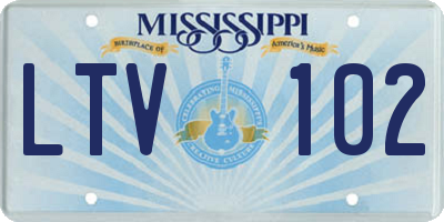 MS license plate LTV102