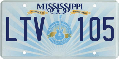 MS license plate LTV105