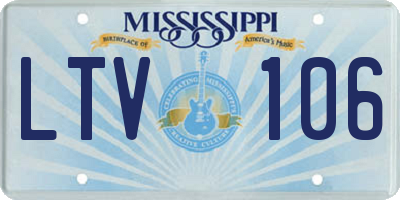 MS license plate LTV106