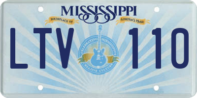 MS license plate LTV110