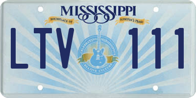 MS license plate LTV111