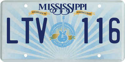 MS license plate LTV116