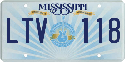 MS license plate LTV118