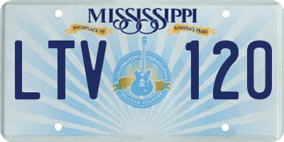 MS license plate LTV120