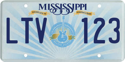 MS license plate LTV123