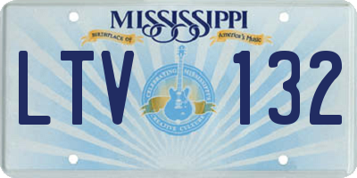 MS license plate LTV132