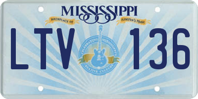 MS license plate LTV136