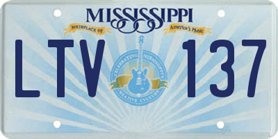 MS license plate LTV137