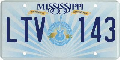 MS license plate LTV143