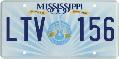 MS license plate LTV156