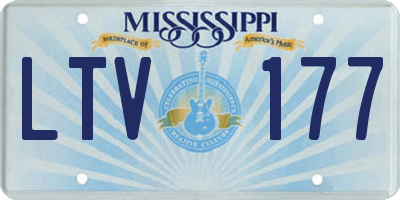 MS license plate LTV177