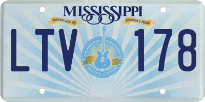 MS license plate LTV178