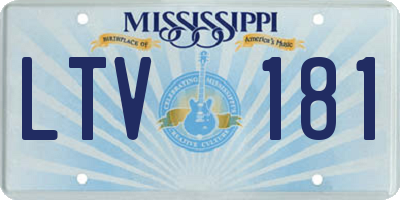 MS license plate LTV181