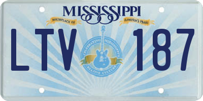 MS license plate LTV187