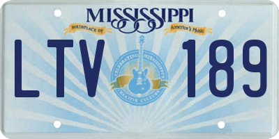 MS license plate LTV189