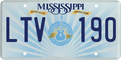 MS license plate LTV190