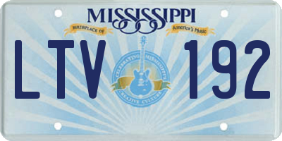 MS license plate LTV192