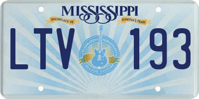 MS license plate LTV193