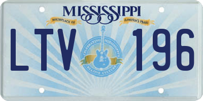 MS license plate LTV196