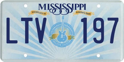 MS license plate LTV197