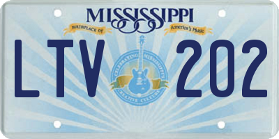 MS license plate LTV202