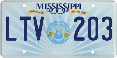 MS license plate LTV203