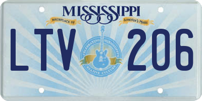 MS license plate LTV206