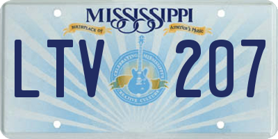 MS license plate LTV207