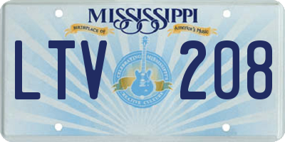 MS license plate LTV208