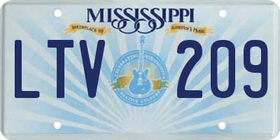 MS license plate LTV209