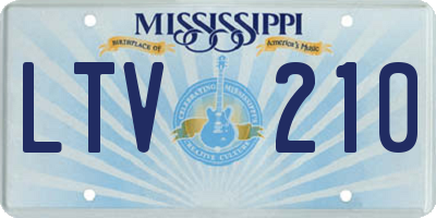 MS license plate LTV210